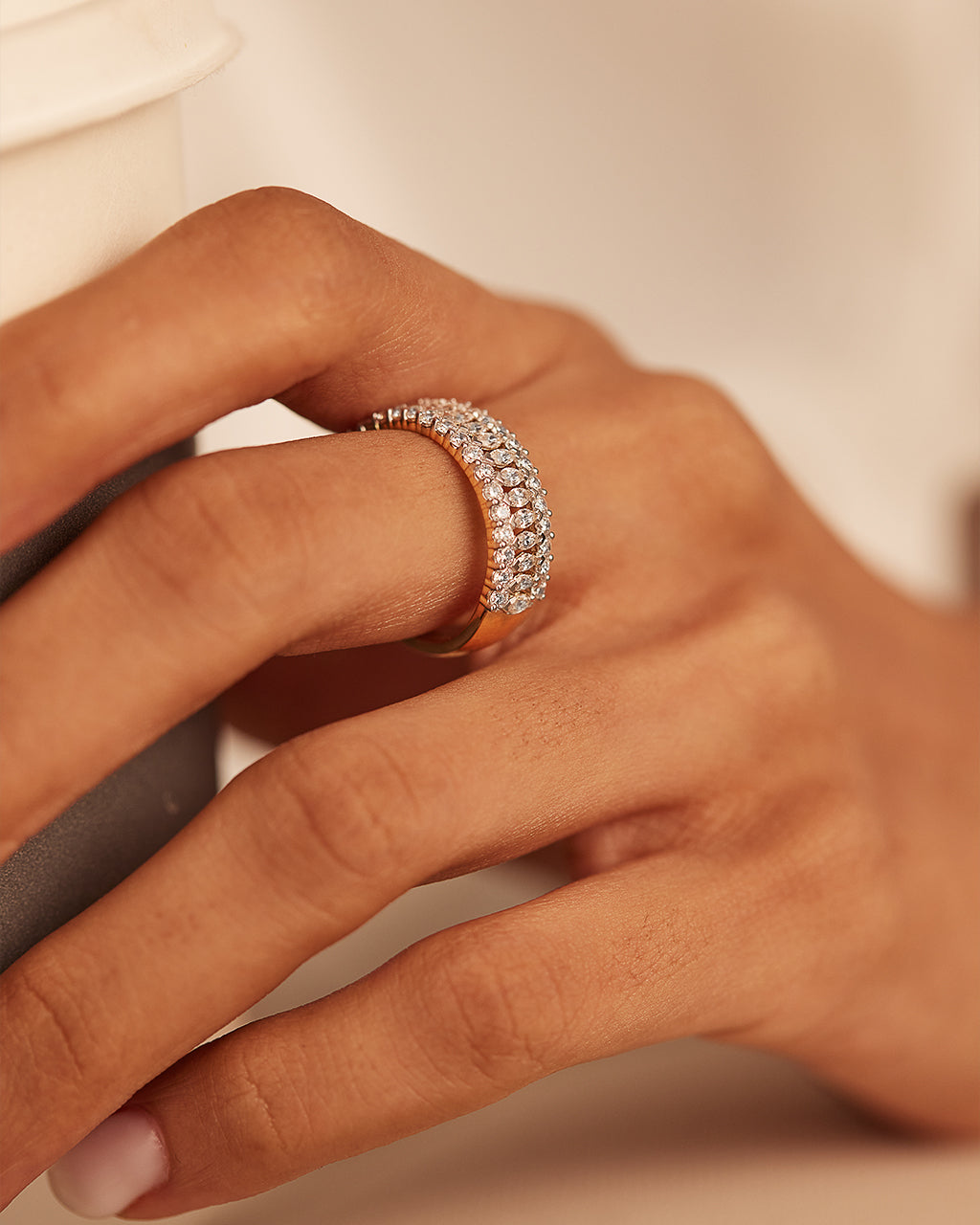 Marquise Diamond Eternity Band, 14K Solid Gold, 1 ct Lab Grown Diamond-5