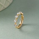 Bezel Set Station Diamond Eternity Band, 14K Gold Vermeil, 1/2 ct Lab Grown Diamond-5