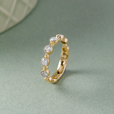 Bezel Set Station Diamond Eternity Band, 14K Solid Gold, 1/2 ct Lab Grown Diamond-5