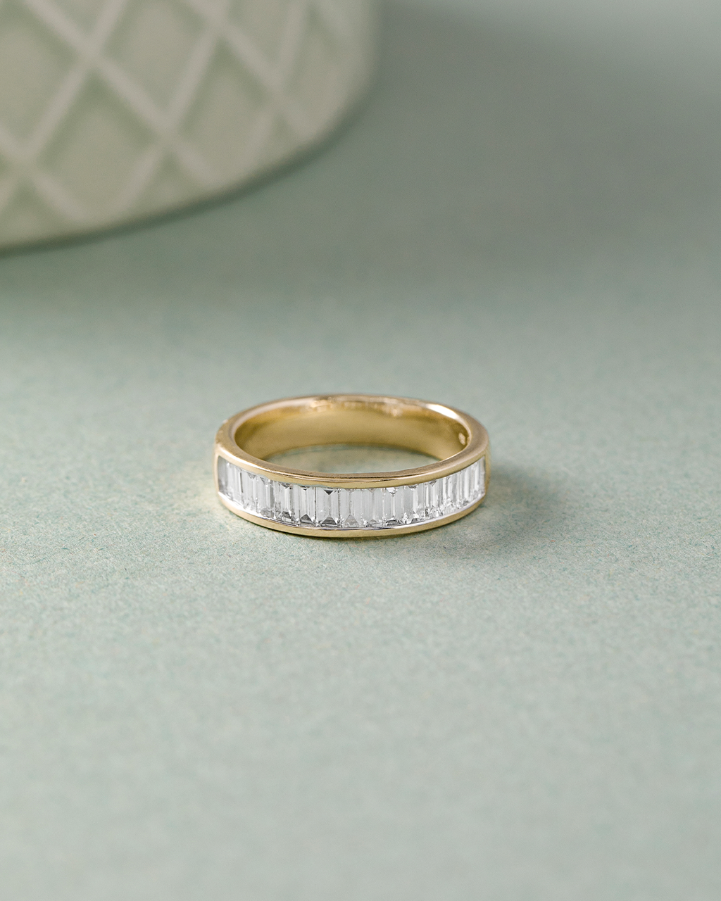Channel Baguette Diamond Band, 14K Gold Vermeil, 3/4 ct Lab Grown Diamond-5