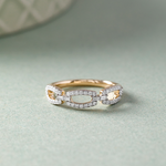 Paperclip Baguette Diamond Band, 14K Solid Gold, 3/8 ct Lab Grown Diamond-5