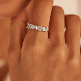 Multi Shape Diamond Band, 14K Solid Gold, 1 1/5 ct Lab Grown Diamond-4