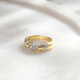 Angled Pave Diamond Ring