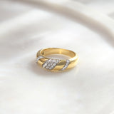 Angled Pave Diamond Ring