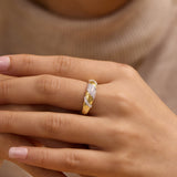 Angled Pave Diamond Ring