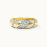 Angled Pave Diamond Ring