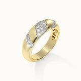 Angled Pave Diamond Ring