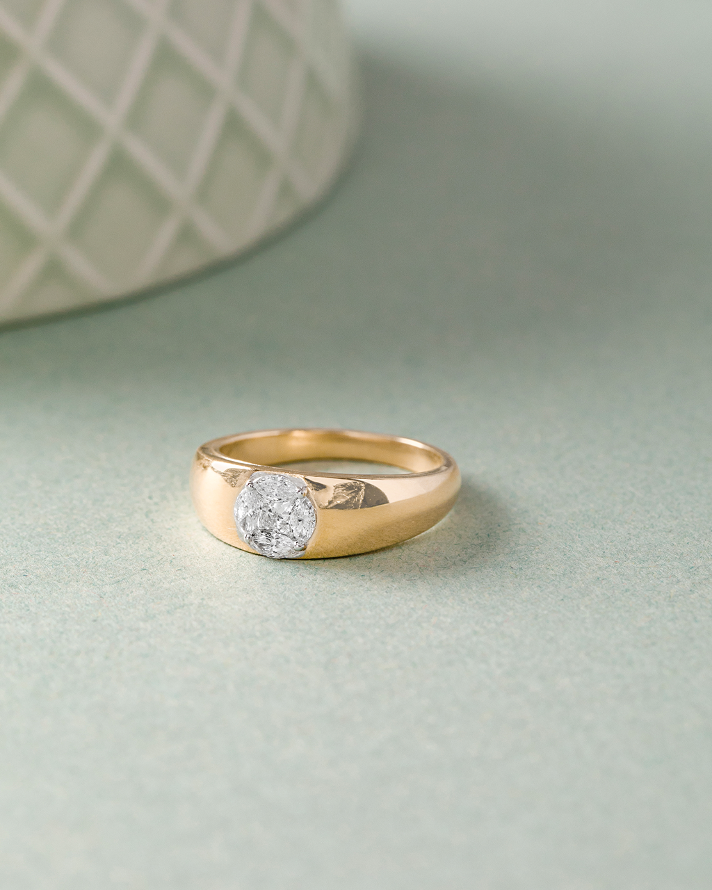 Bold Diamond Ring, 14K Gold Vermeil, 3/8 ct Lab Grown Diamond-5