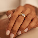 Bold Diamond Ring, 14K Solid Gold, 3/8 ct Lab Grown Diamond-4