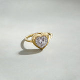 Heart Diamond Cluster Ring