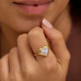 Heart Diamond Cluster Ring