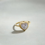 Heart Diamond Cluster Ring