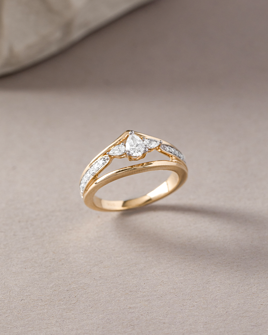 Crown Diamond Ring, 14K Gold Vermeil, 5/8 ct Lab Grown Diamond-5