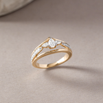 Crown Diamond Ring, 14K Solid Gold, 5/8 ct Lab Grown Diamond-5
