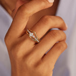 Crown Diamond Ring, 14K Gold Vermeil, 5/8 ct Lab Grown Diamond-4