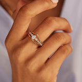 Crown Diamond Ring, 14K Gold Vermeil, 5/8 ct Lab Grown Diamond-4