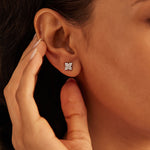 Clover Diamond Earrings, 14K Solid Gold, 1/3 ct Lab Grown Diamond-2