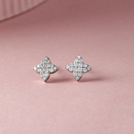 Clover Diamond Earrings, 14K Solid Gold, 1/3 ct Lab Grown Diamond-5