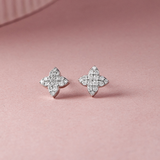 Clover Diamond Earrings, 14K Solid Gold, 1/3 ct Lab Grown Diamond-5