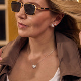 Diamond Studded Heart Earrings