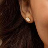 Fine Heart Solitaire Stud Earrings