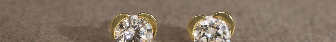 Fine Heart Solitaire Stud Earrings