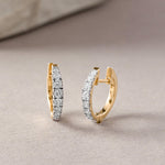 Tapered Classic Diamond Hoops, 14K Gold Vermeil, 1/2 ct Lab Grown Diamond-5