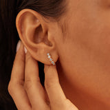 Bezel Set Diamond Hoops, 14K Solid Gold, 1/3 ct Lab Grown Diamond-4