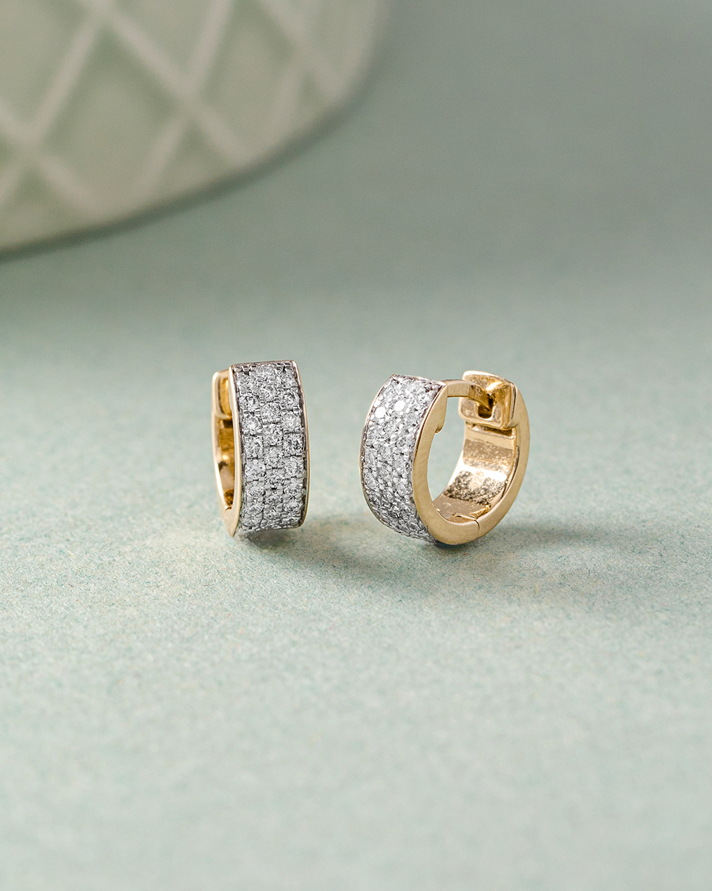 Bold Mini Diamond Hoops, 14K Gold Vermeil, 3/8 ct Lab Grown Diamond-5