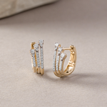 Trio Diamond Hoops, 14K Solid Gold, 1/2 ct Lab Grown Diamond-5