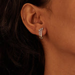 Trio Diamond Hoops, 14K Solid Gold, 1/2 ct Lab Grown Diamond-2
