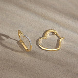 Heart Twisted Diamond Hoops