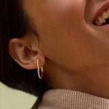 Heart Twisted Diamond Hoops