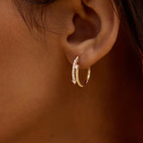 Contrast Diamond Hoops