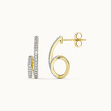 Coiled Diamond Hoop Earrings