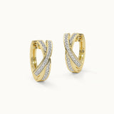 Cross Diamond Studded Hoops