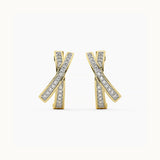 Cross Diamond Studded Hoops