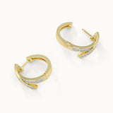 Cross Diamond Studded Hoops