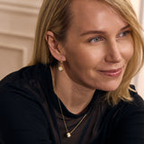 Round Diamond Cluster Drop Hoops