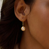 Round Diamond Cluster Drop Hoops