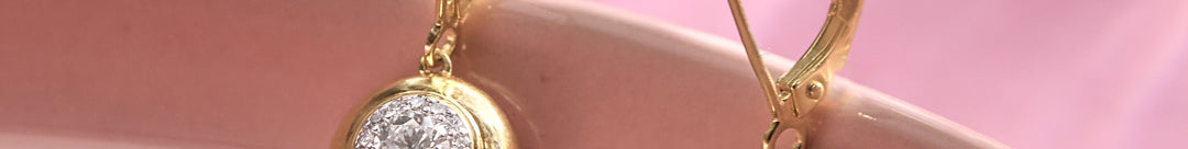 Round Diamond Cluster Drop Hoops