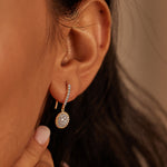 Beaded Diamond Drop Earrings, 14K Solid Gold, 5/8 ct Lab Grown Diamond-2