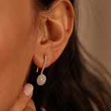 Beaded Diamond Drop Earrings, 14K Solid Gold, 5/8 ct Lab Grown Diamond-2
