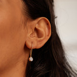 Round Cluster Diamond Drop Earrings, 14K Solid Gold, 1/2 ct Lab Grown Diamond-2