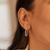 Interlinked Paperclip Diamond Drop Earrings