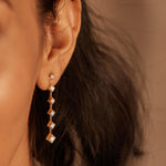 Kite Diamond Drop Earrings, 14K Gold Vermeil, 1/2 ct Lab Grown Diamond-5