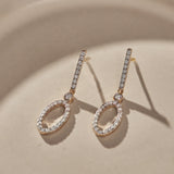 Diamond Oval Drop Earrings