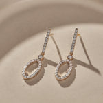 Diamond Oval Drop Earrings, 14K Gold Vermeil, 1/2 ct Lab Grown Diamond-6