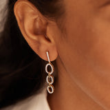 Interlinked Oval Drop Earrings