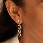 Interlinked Oval Drop Earrings, 14K Gold Vermeil, 3/4 ct Lab Grown Diamond-5